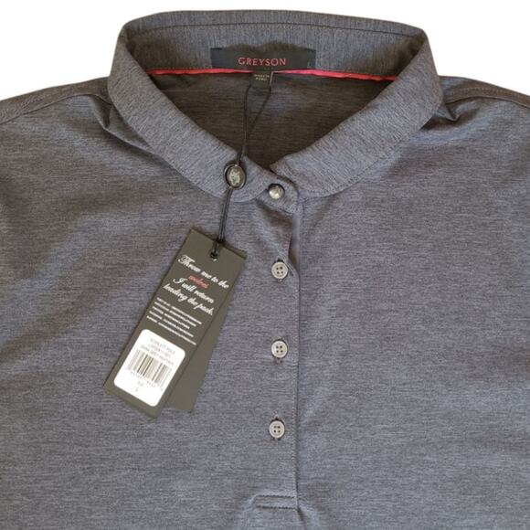 NWT Greyson Scarlett Short Sleeve Golf Polo Slim Fit Womens L Grey Golf Tennis - Picture 5 of 9
